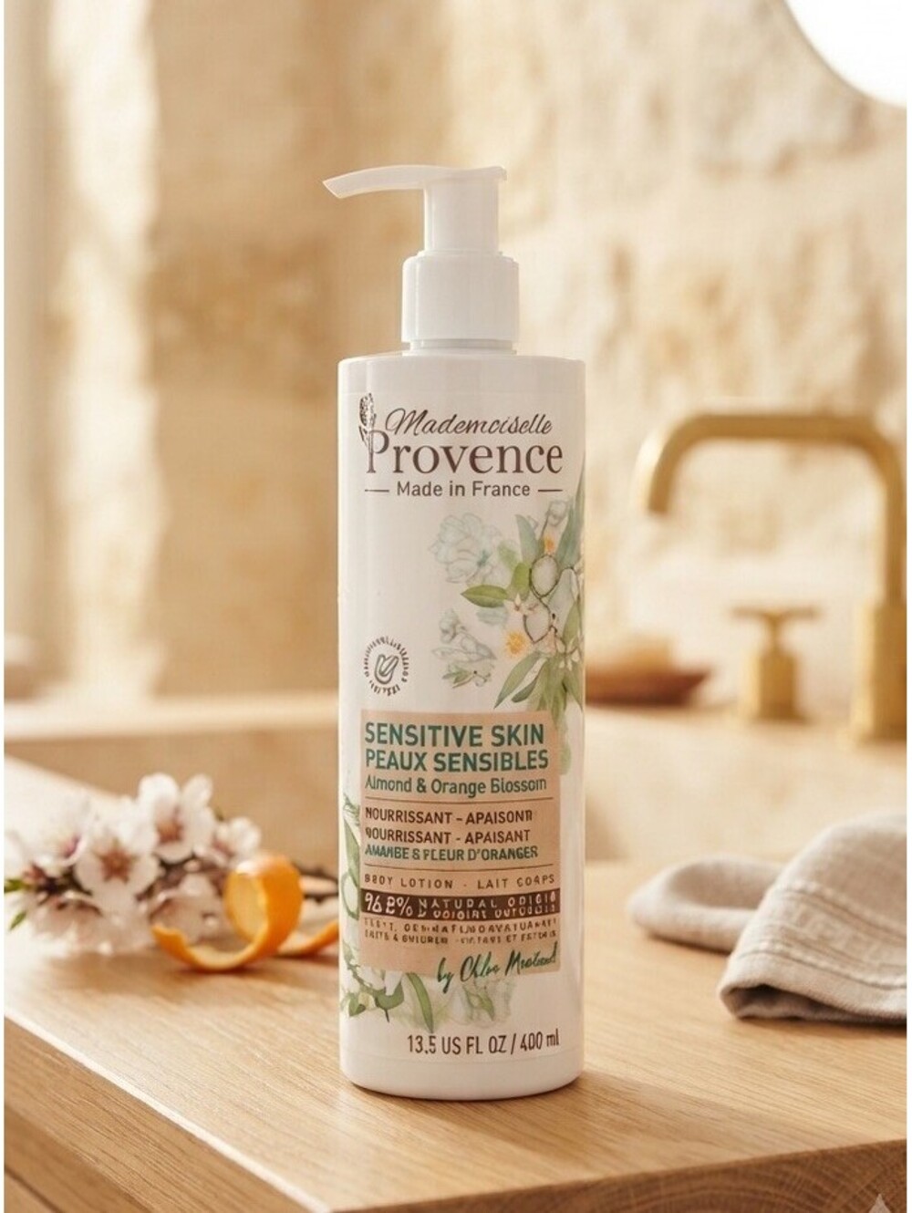 Mademoiselle Provence Sensitive Skin Body Lotion - Almond, Orange Blossom 13.5oz
